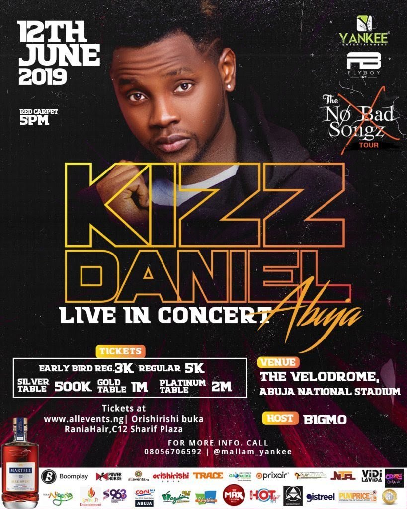 No Bad Songz Tour: Kizz Daniel Set To Storm Abuja