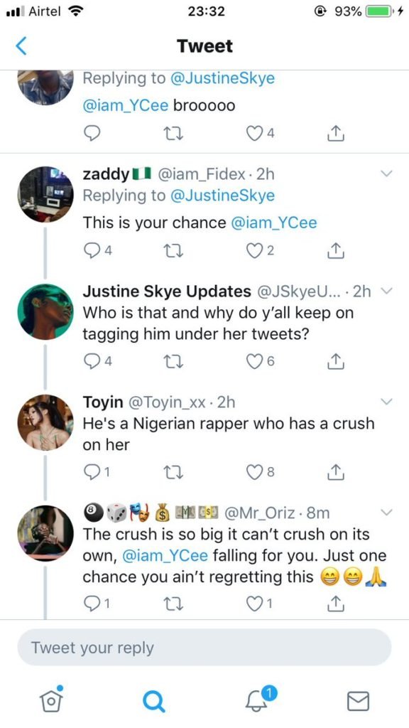 Nigerians Are Helping Ycee Shoot His Shot At Justine Skye