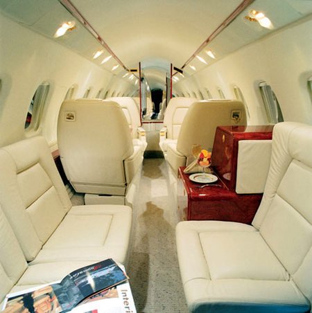 The Inside Of A Private Jet