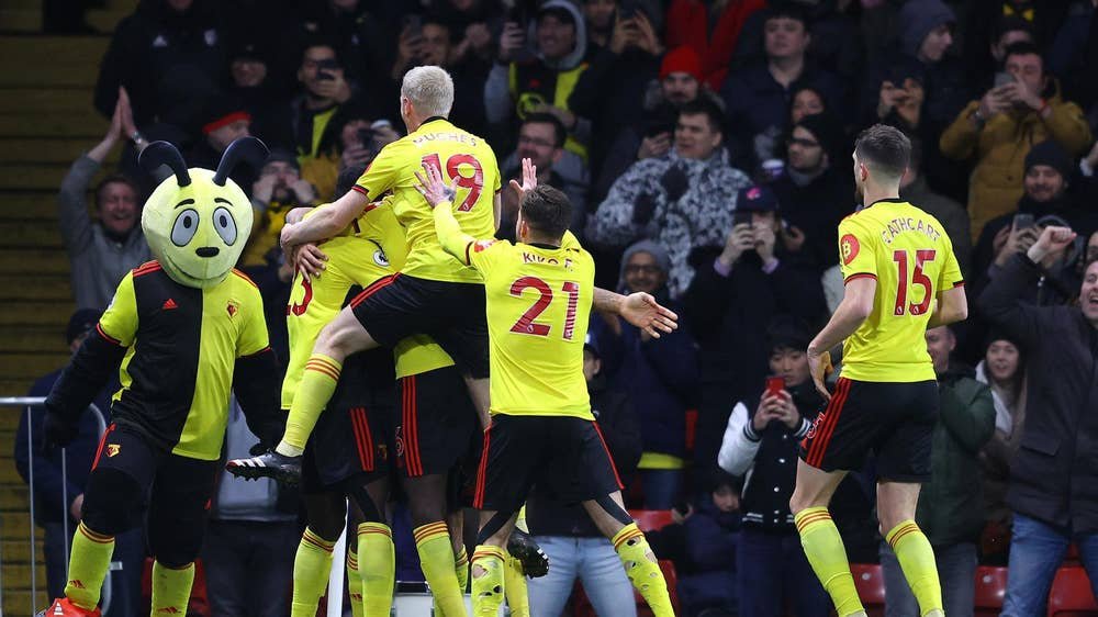 Watford Celebrates Victory Over Liverpool