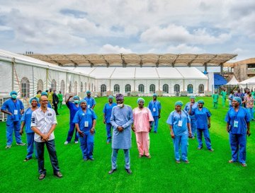 Governor Babajide Sanwo-Olu With Health Workers