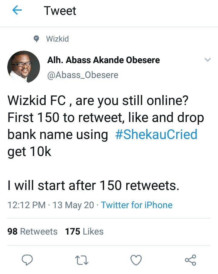 Obesere Sharing Money On Twitter