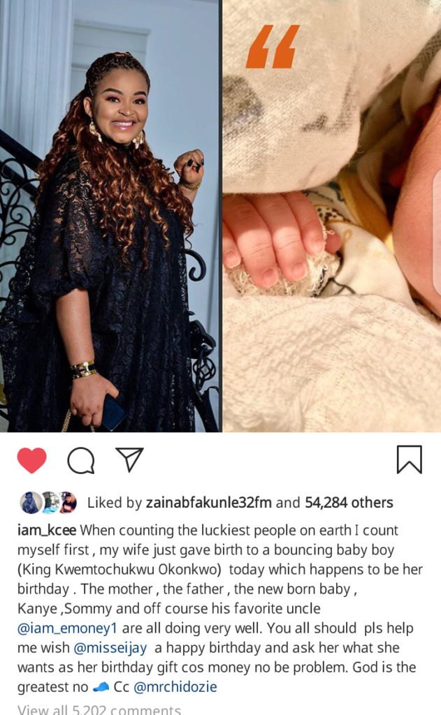 Nigerian Singer, K Cee Welcomes Baby Boy With Wife