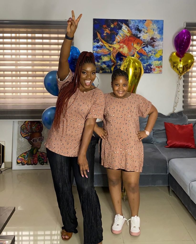 Bisola Aiyeola And Her Daughter