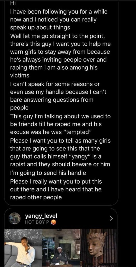 Twitter User Yangy Accused Of Raping 24 Ladies Speaks