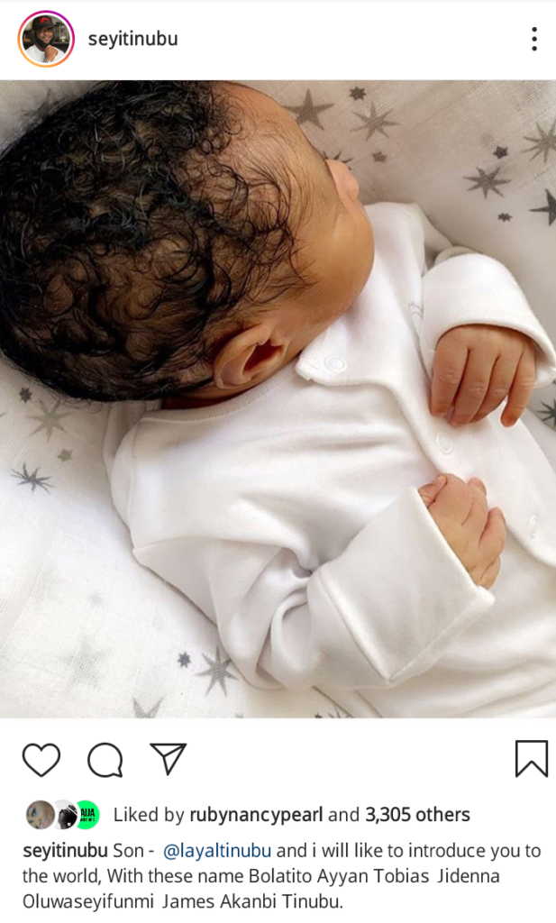 Tinubu Names His New Child