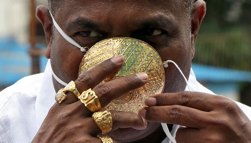 Covid-19: Indian Man Wears $4000 Gold Face Mask