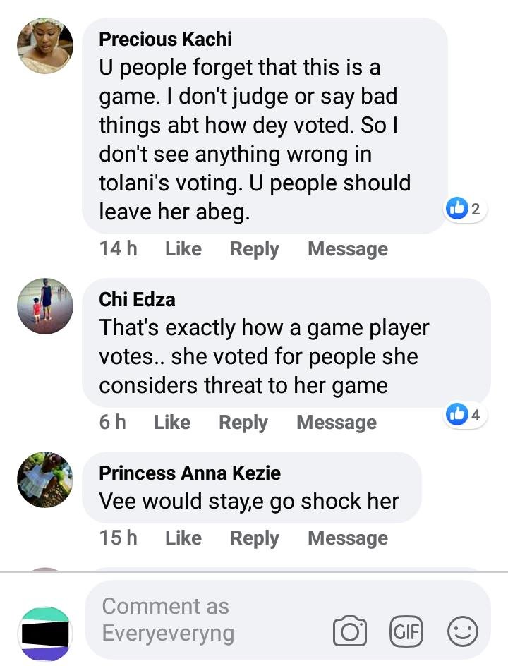 Bbnaija 2020: Viewers Slam Tolanibaj For Her 'Betrayal'