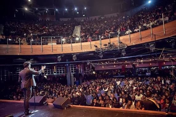 Popular Nigerian Comedian, Basketmouth During His 'Basketmouth Uncensored' Show In The Uk, 2014.