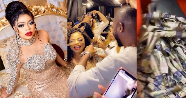 Bobrisky Shows Off Cash He Got At His Birthday Party