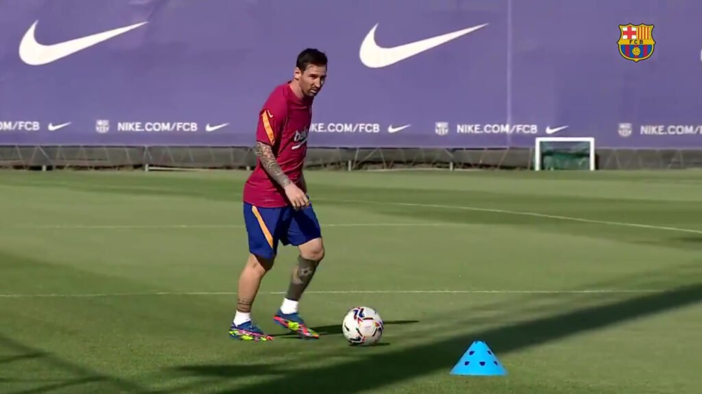 Messi Hits Barca Training Ground Finally