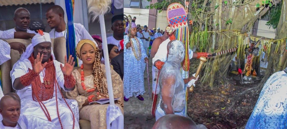 Ooni Of Ife, Oba Enitan Adeyeye And Wife During Olojo Festival