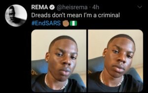 #Endsars: Rema Protests Police Brutality With New Look