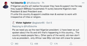 Yul Edochie Campaigns For Presidency, Solicits Support From Nigerian Youth