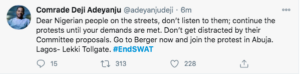 Nigerians Commence #Endswat Campaign