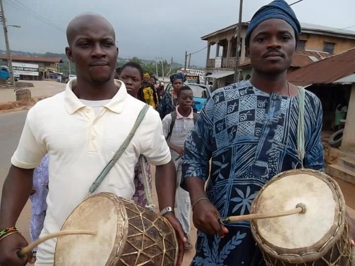 Bembe Drummers During A Festival