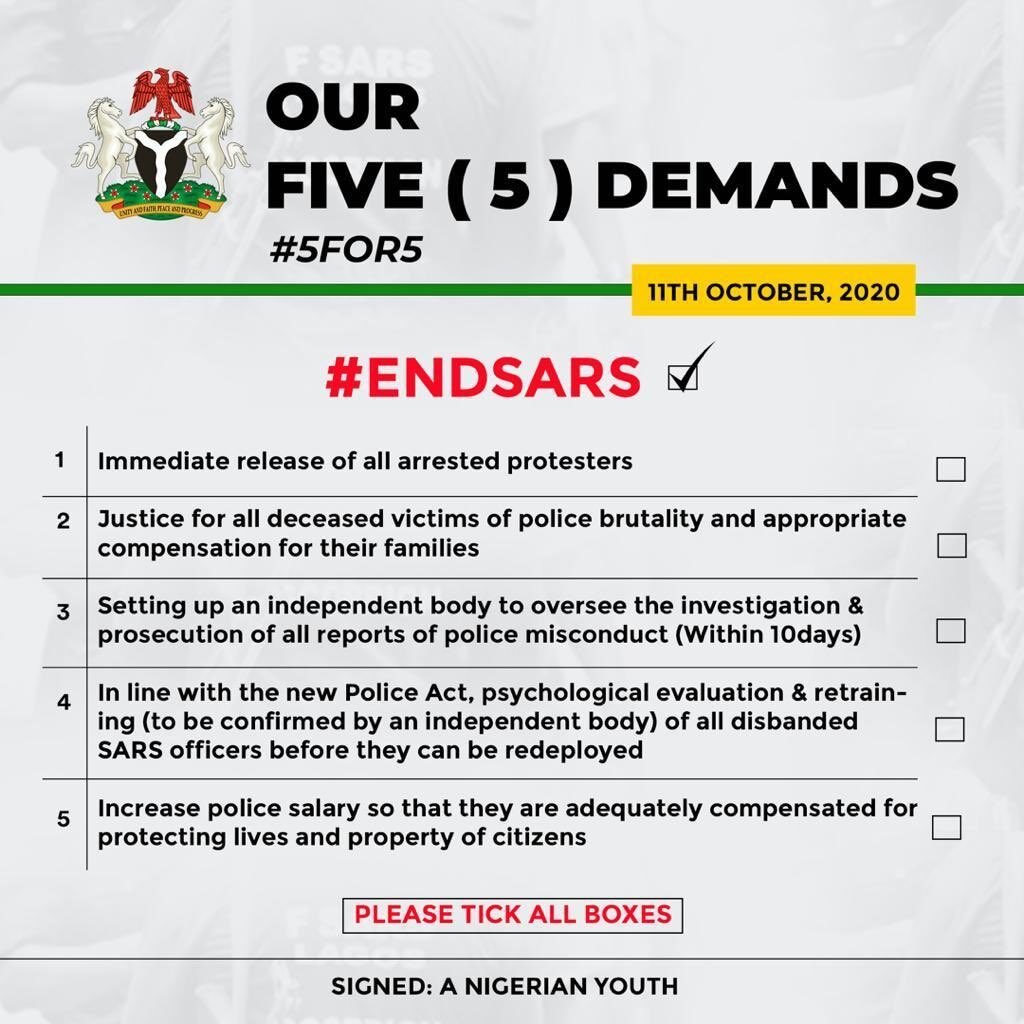 (Editorial): The 5 Key Lessons From #Endsars Protests