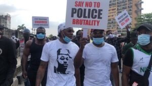 Folarin Falana, Also Known As Falz And Runtown During The #Endsars Protest In Lagos
