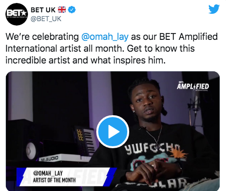 Bet Celebrates Omah Lay As Amplified International Artiste Of The Month