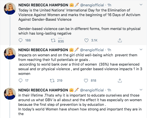 Nengi Begins Campaign