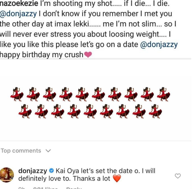 Don Jazzy Replies Actress Who Begged For His Love