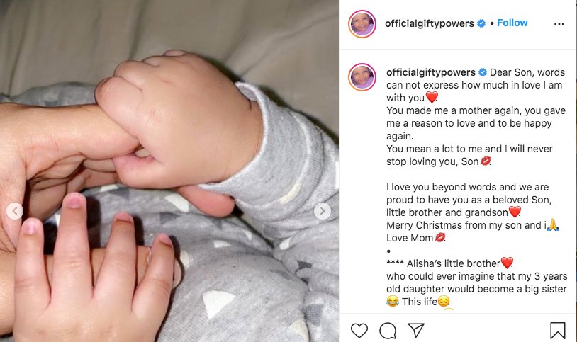 Bbnaija: Gifty Welcomes Second Child