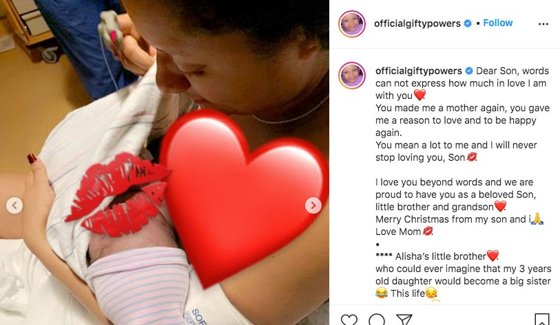 Bbnaija: Gifty Welcomes Second Child