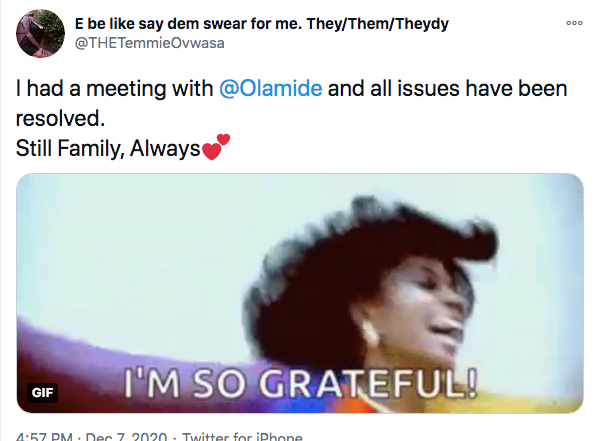 Ybnl Princess Reconciles With Olamide