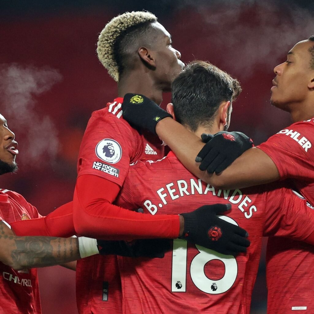 Manchester United Moved Level On Points With Premier League Defending Champions And Leaders Liverpool As A Bruno Fernandes Penalty Saw Off Stubborn Aston Villa 2:1.
