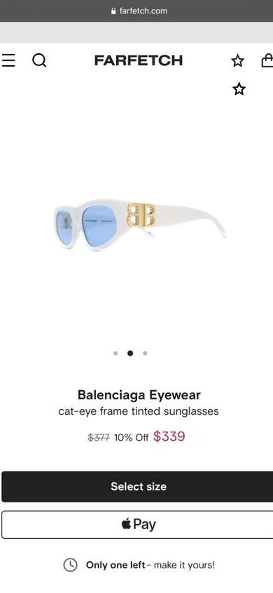 Balenciaga Eyewear (Cat-Eye Frame Tinted Sunglasses)