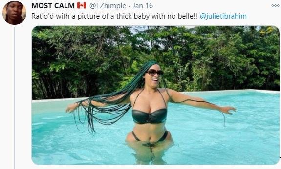 Juliet Ibrahim Floors Fan For Praising Her