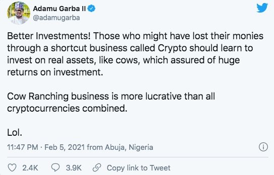 Adamu Garba'S Tweet