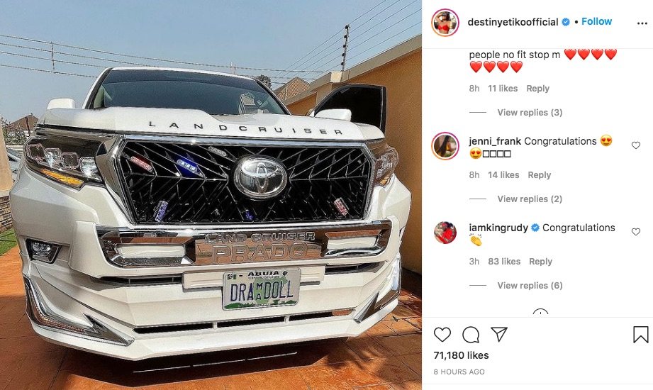 Destiny Etiko Acquires New Ride