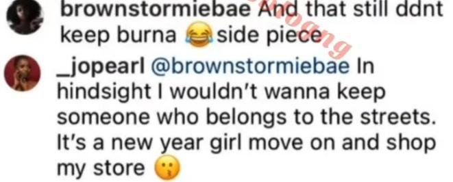 Burna Boy'S Side Chick Throws More Shade