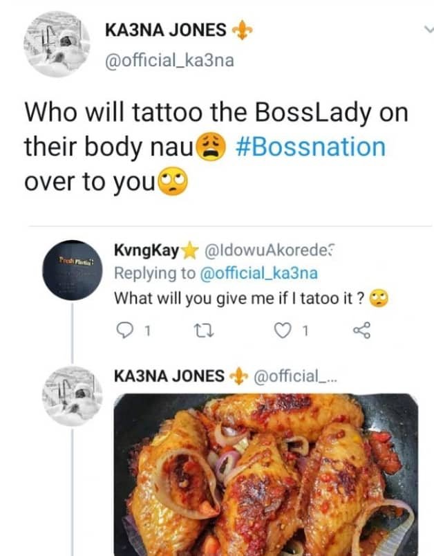 Ka3Na Replies Fan Who Asked The Price To Get Her Face Tattoo