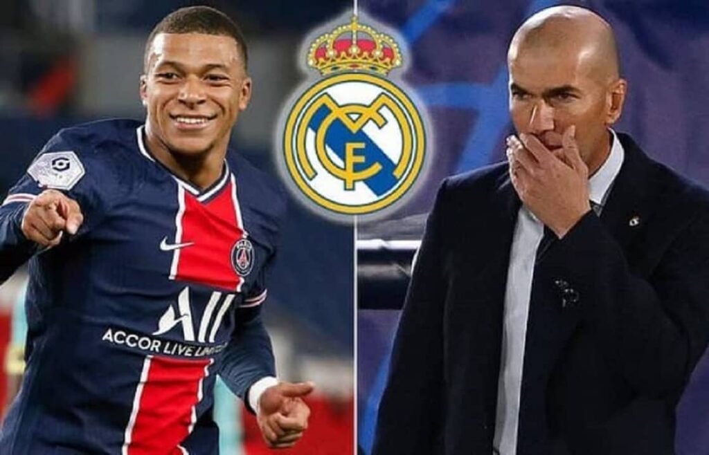 Kylian Mbappe And Real Madrid Head Coach Zidane.