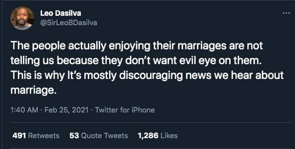 Leo Dasilva On Marriage Issue