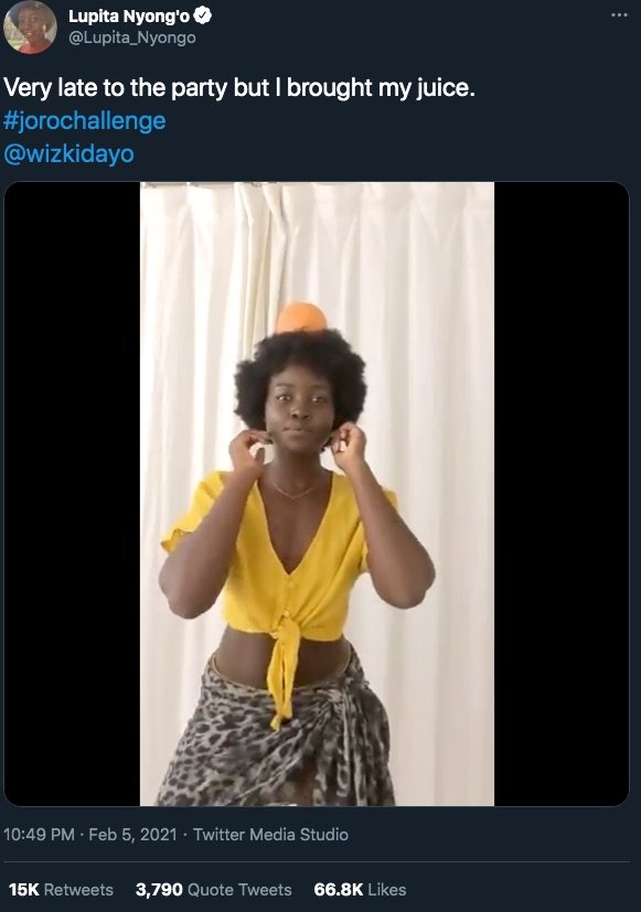 Lupita Nyong'O In Wizkid'S Joro Challenge