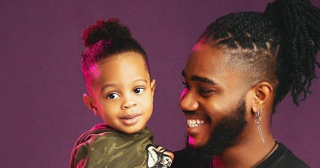 Bbnaija: Praise Honours Son With Adorable Art Praise Honours Son