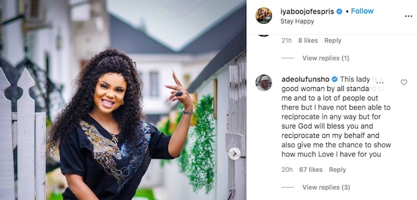 Funsho Adeolu Lauds Iyabo Ojo