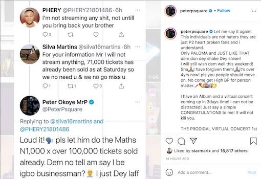 Peter Psquare Responds To Reconciliation Request