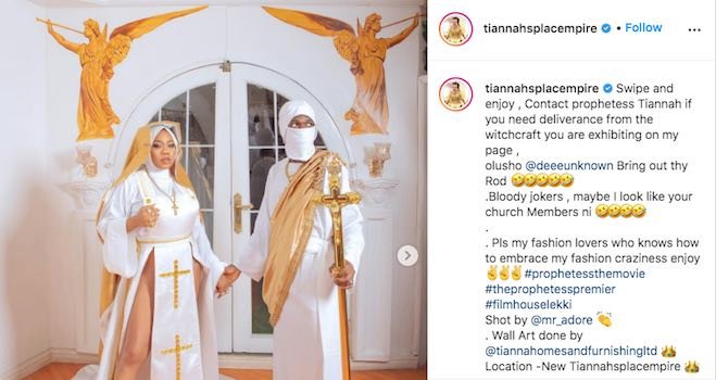 Toyin Lawani Triggers Reactions With Religious Stunt