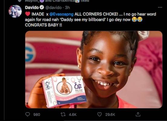 Davido'S Daughter, Imade Bags Endorsement Deal