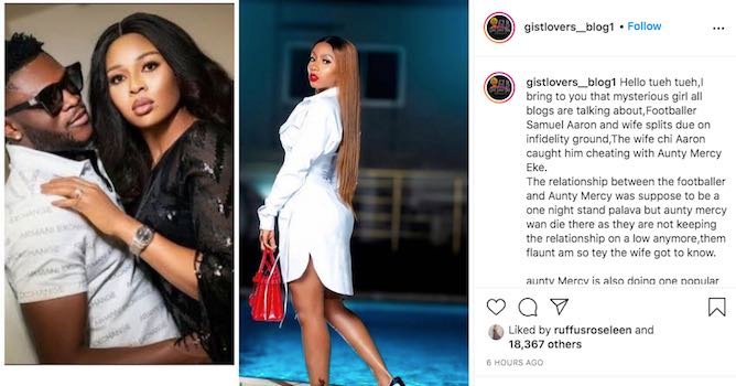 Mercy Eke Reacts To Snatching Popular Footballer