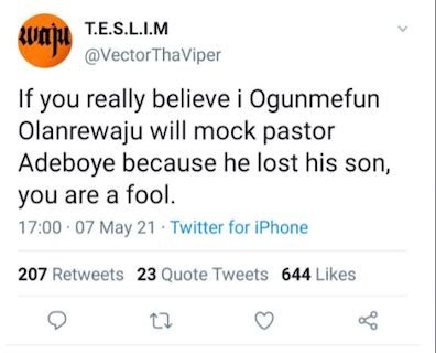 Nigerians Lash Vector For Mocking Pastor Adeboye