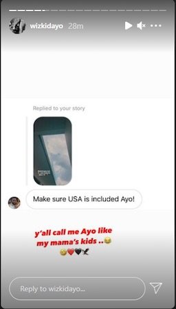 Wizkid Reacts To Fans Calling Him By His Name &Quot;Ayo&Quot;