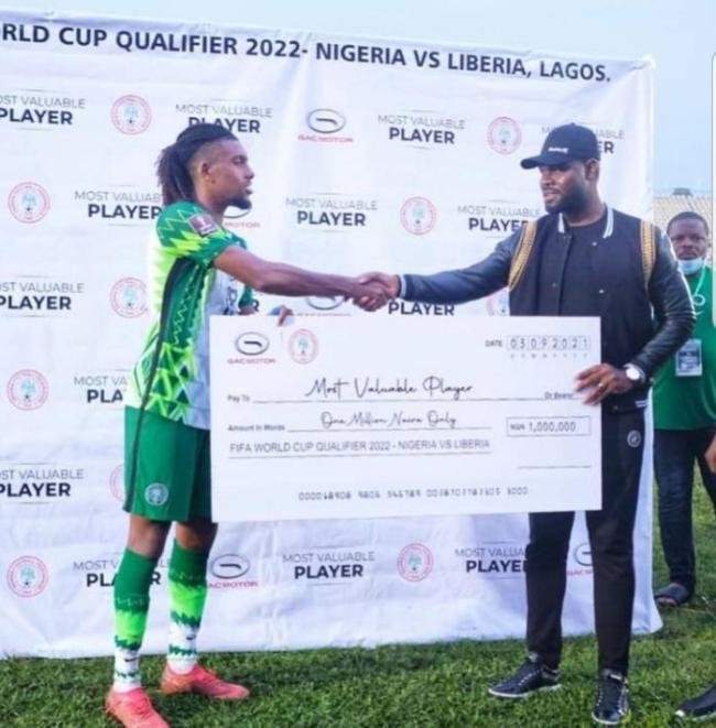 Alex Iwobi Wins Most Valuable Player In 2-0 Win Over Liberia