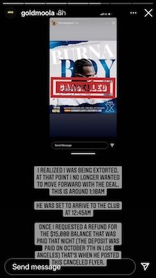 Show Promoter Calls Out Burna Boy, His Mother Over Extortion Show Promoter Calls Out Burna Boy, His Mother Over Extortion