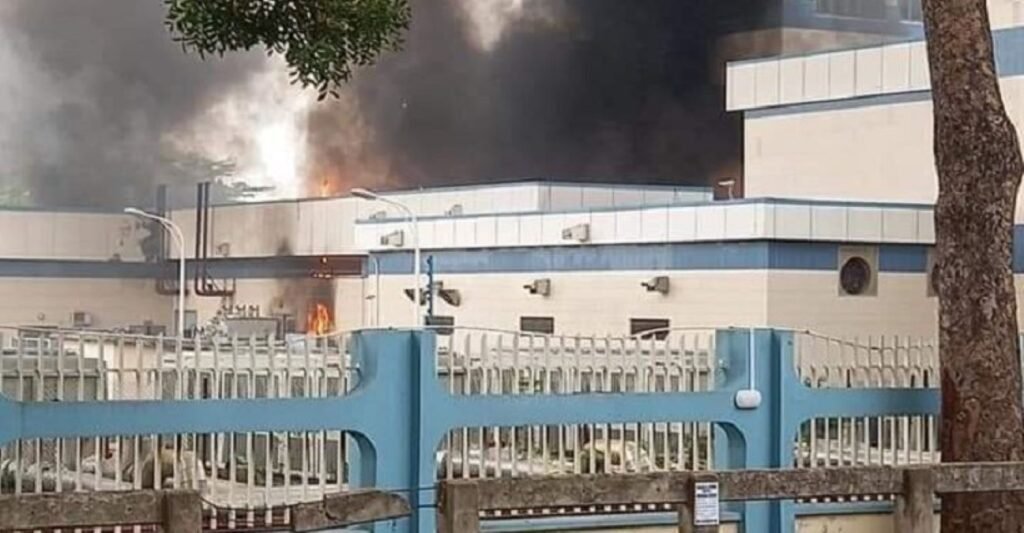 Benue: Cbn Building Engulfed In Huge Flames