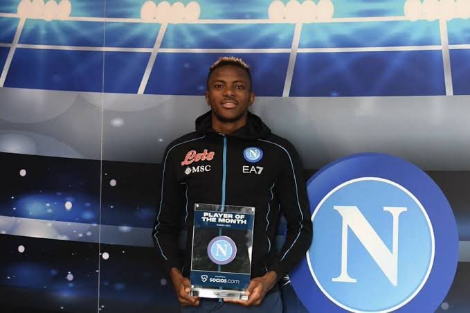 Victor Osimhen Wins Player Of Month For Napoli